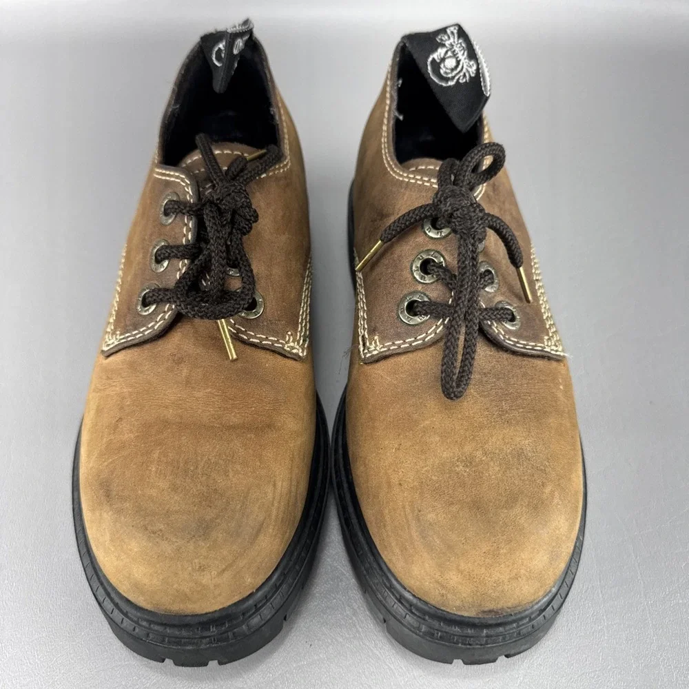 London Underground Brown Leather Chunky Lug Sole Oxford Y2K Steampunk Womens 7.5